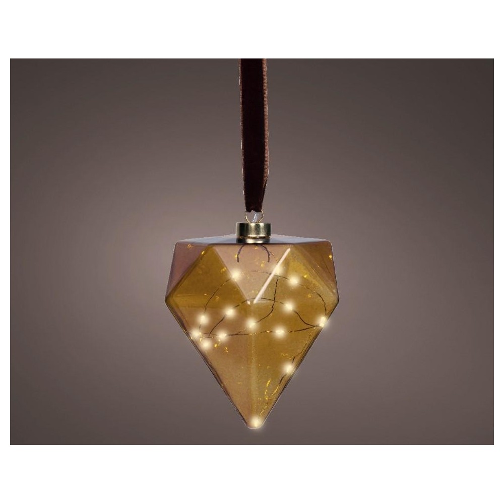 FIGURA DIAMANTE MICROLED ORO H.15CM.